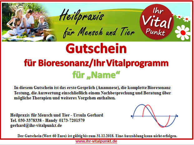 Gutschein Bioresonanz-Ihr Vitalprogramm